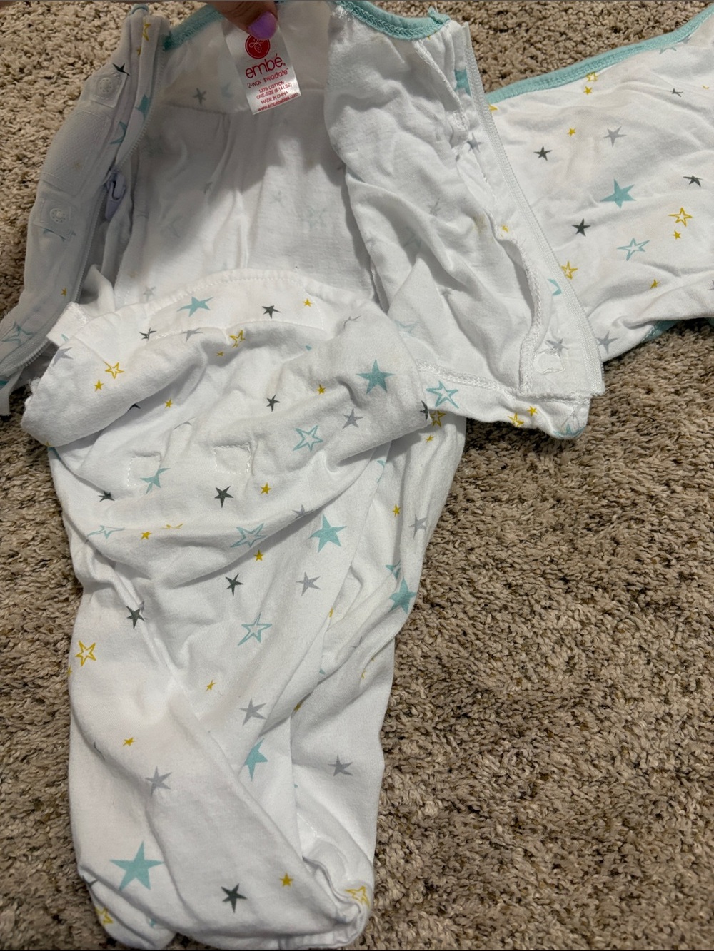 Embe 2 way swaddle sleep sack EUC 100% cotton